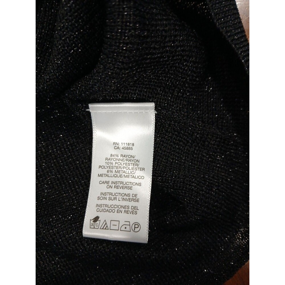MICHAEL Michael KORS Black Metallic Knit Tank Top Women's Sleeveless PM NEW - Picture 7 of 8